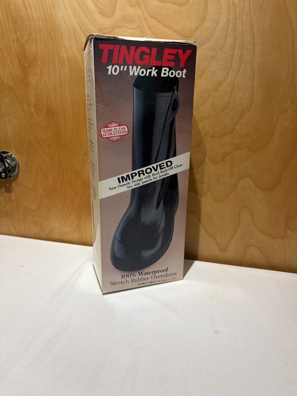 Tingley Black 10” Work Boots Rubber Overshoes Adult XL (11-12.5) VTG New